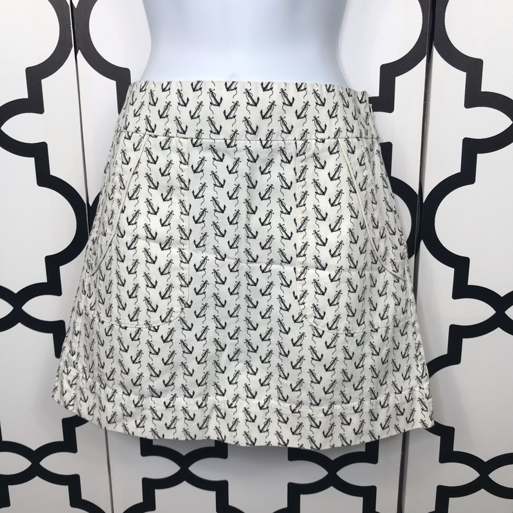 J.Crew White/Black Skirt